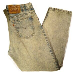 Levis's 550 Jeans  33 x 30  Vintage Orange Tab  Acid Wash 90's  Retro  Made USA